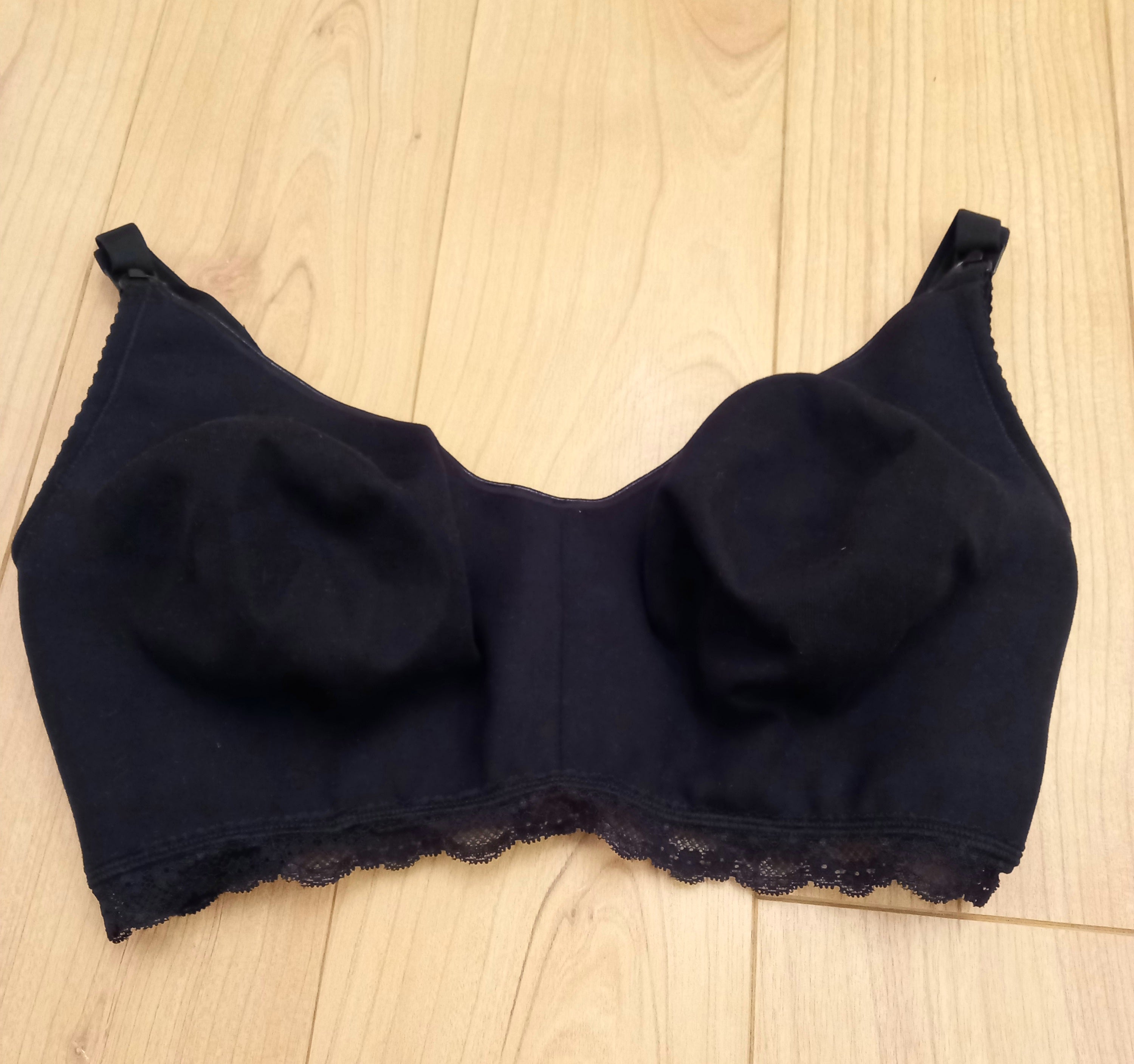 Gratlin Black Cotton Nursing Bra - Size 40F – Dress My Bump Preloved