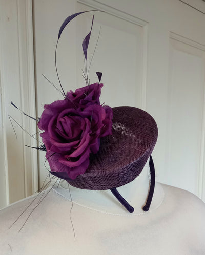 Maddox by Franklins Retail: Purple Woven Pillbox Fascinator (BNWT) - One Size