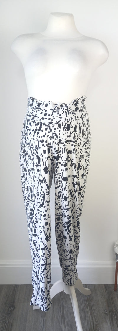 Asos Maternity black & white print harem style trousers - Size 18