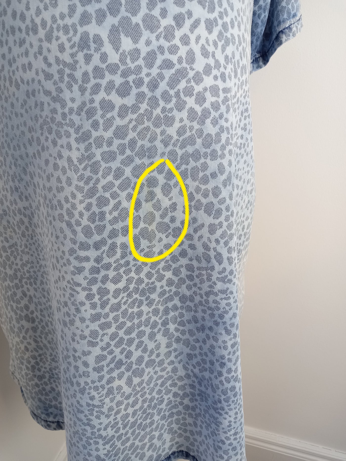 Topshop Maternity blue denim animal print short sleeved dress - Size 14