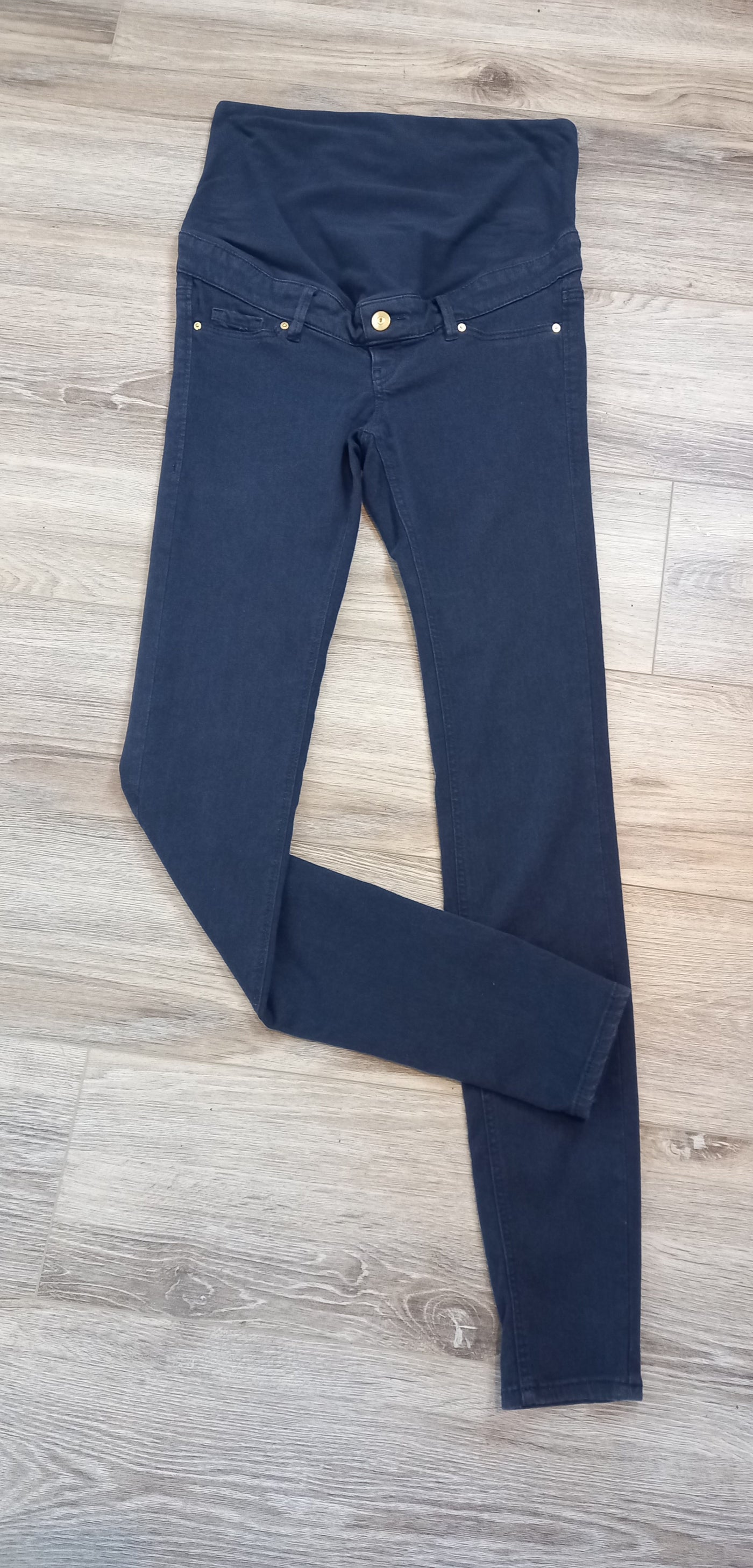 H&M Mama navy overbump soft stretch jeans - Size EUR 34 (Approx UK 6)