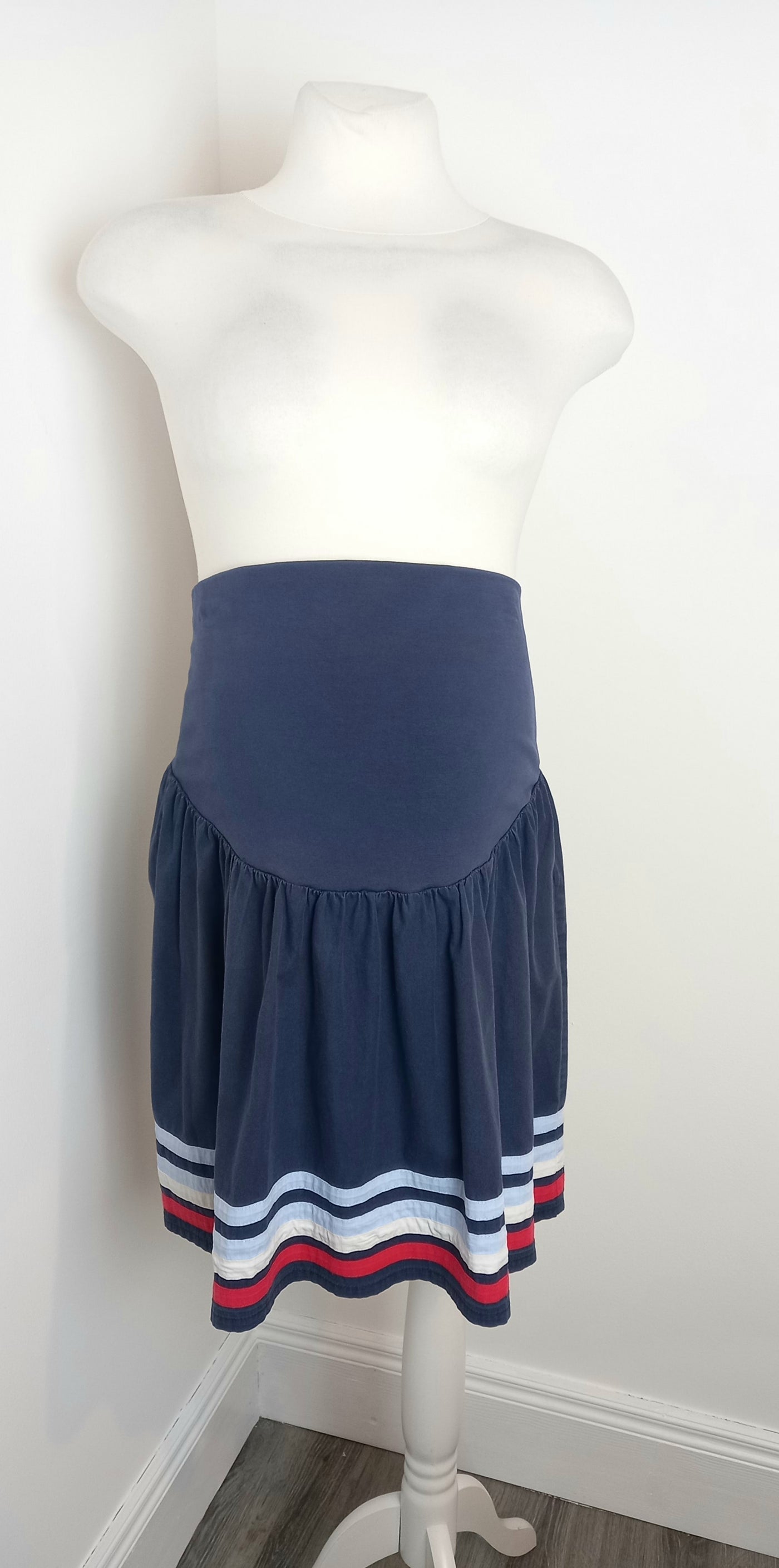 Jojo Maman Bebe navy overbump stripe bottom skirt - Size 12