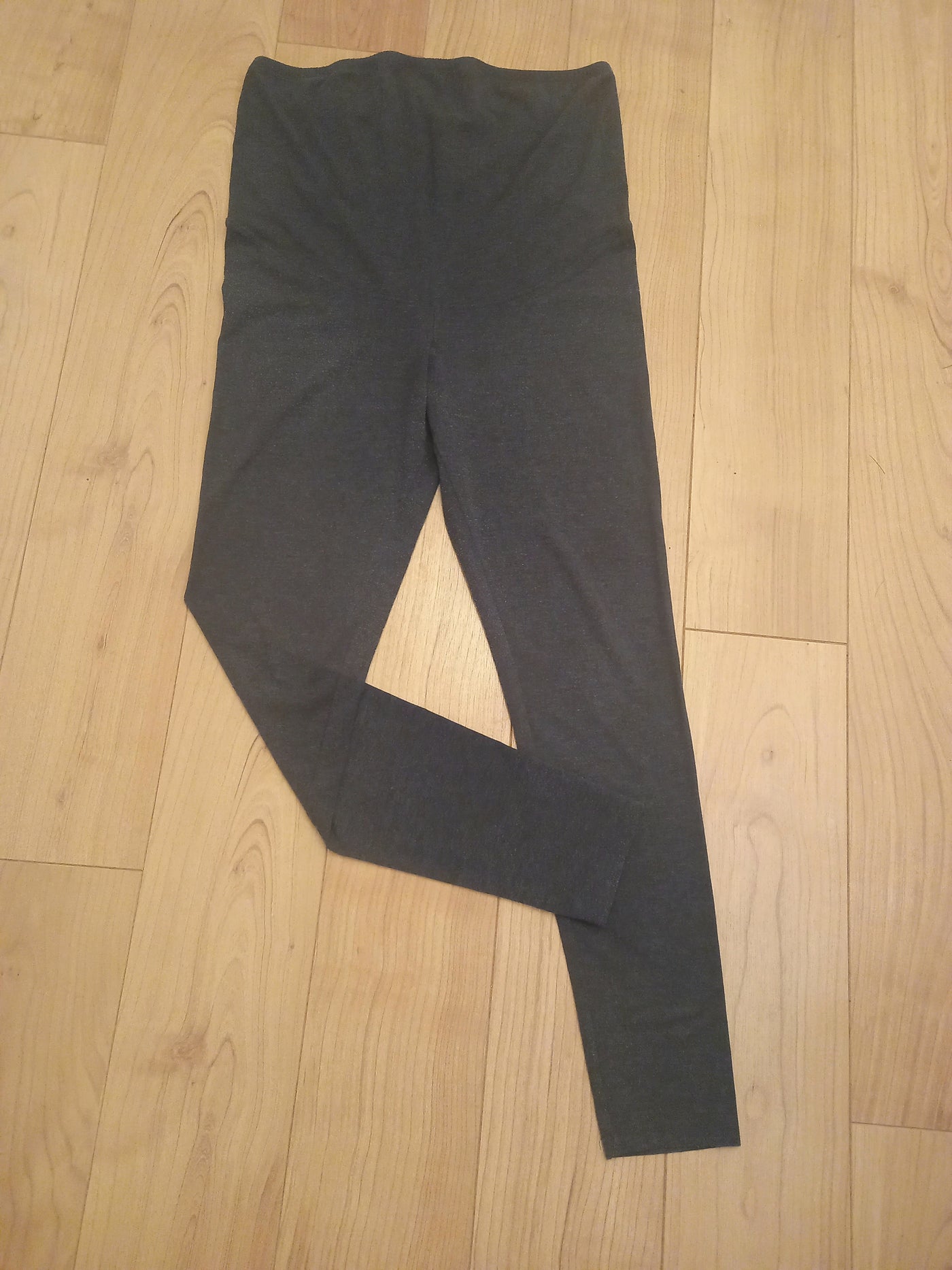 H&M Mama dark grey overbump leggings - Size L (Approx UK 12)