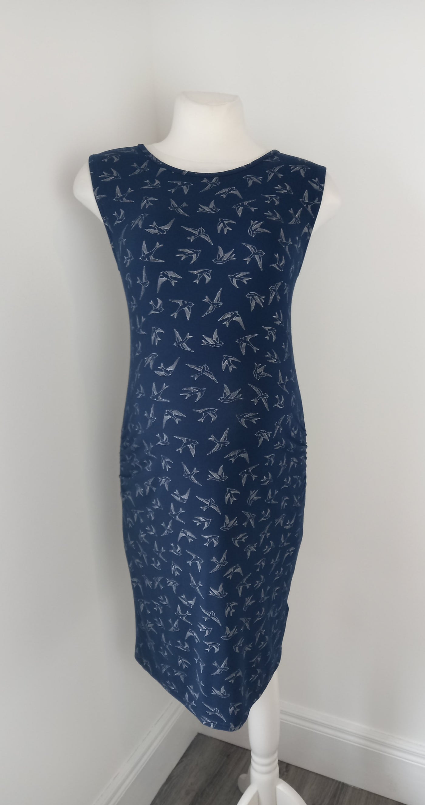 New Look Maternity navy bird print sleeveless dress - Size 12