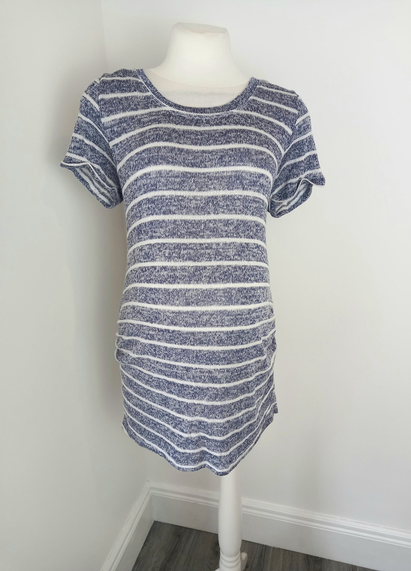 New Look Maternity blue & white stripe fine knit top - Size 12
