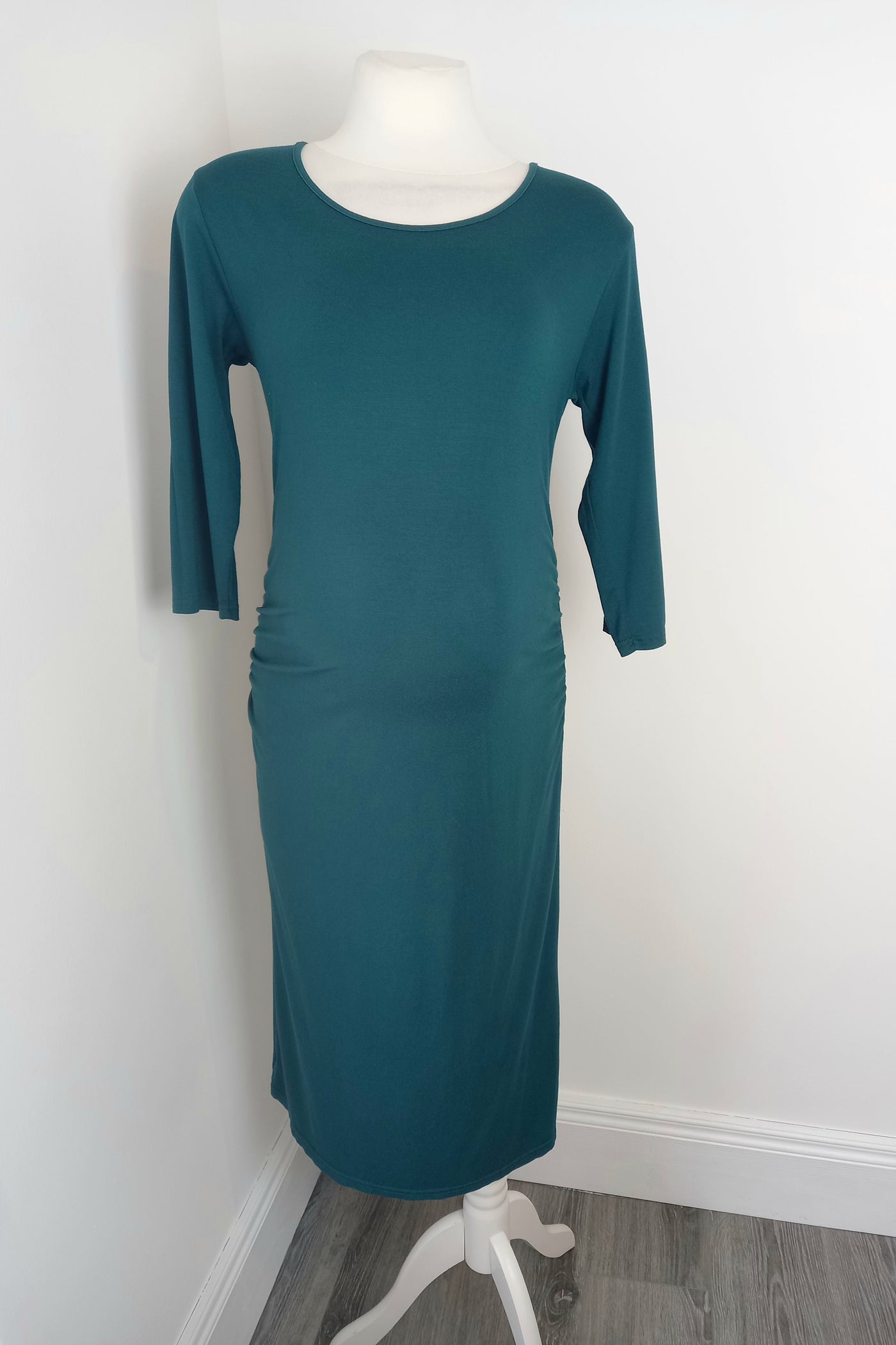 Happy Mama green 3/4 sleeve stretch dress - Size XL (Approx UK 14/16)