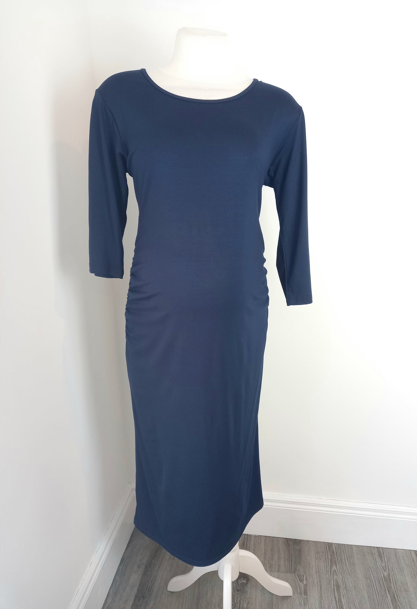 Happy Mama navy 3/4 sleeve stretch dress (BNWT) - Size XL (Approx UK 14/16)