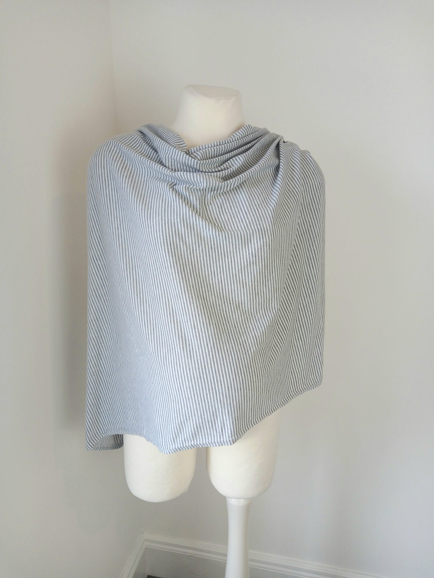 Kiddo Care grey & white striped infinity nursing scarf and cover - One Size