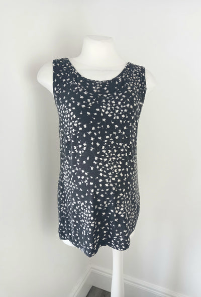 H&M Mama black & white leaf print sleeveless nursing top - Size L (Approx UK 12/14)