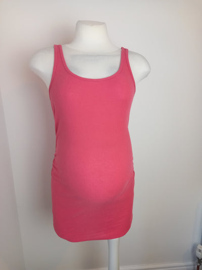 New Look Maternity coral sleeveless ribbed top - Size 12