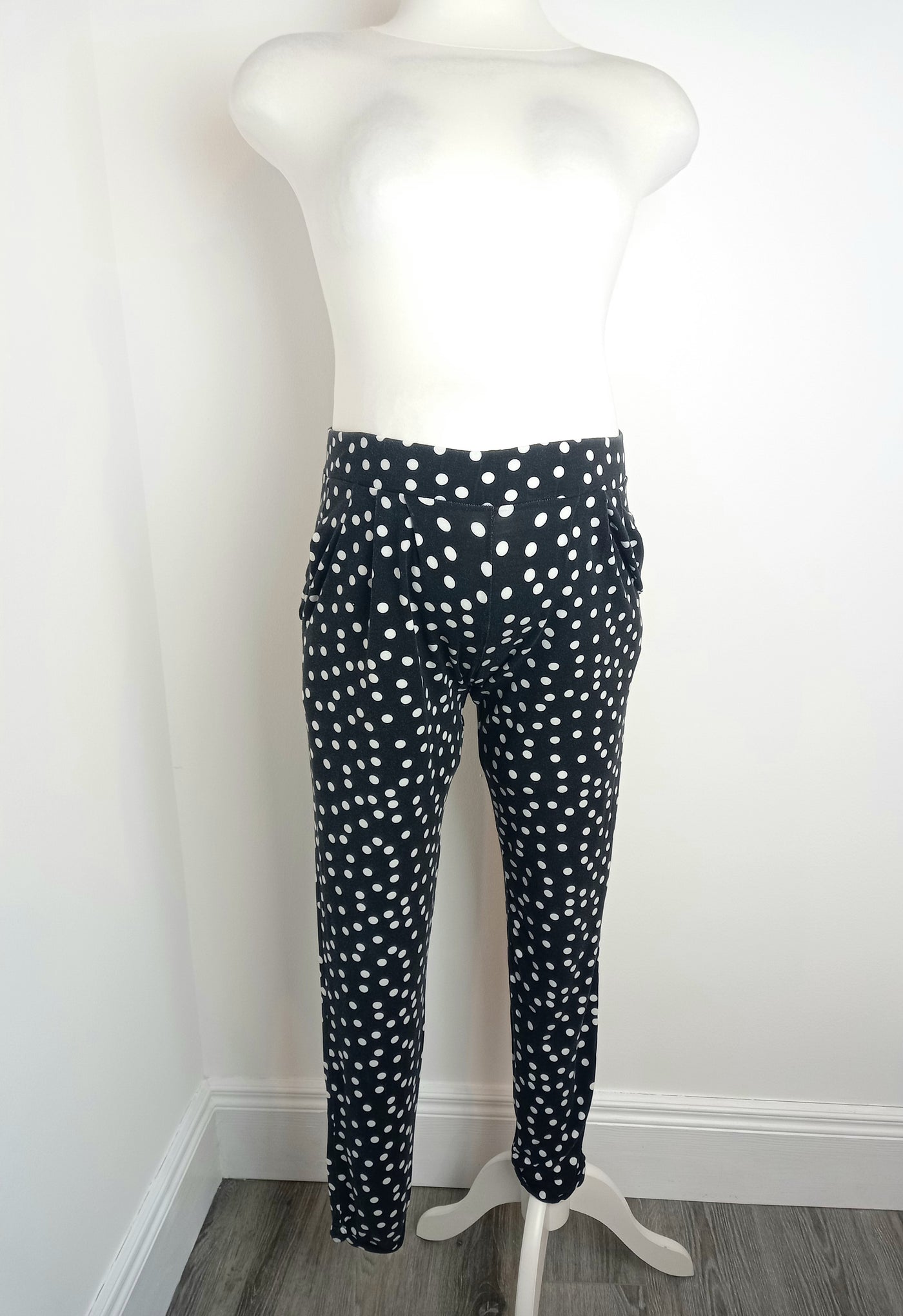 Asos Maternity black & white polkadot underbump lounge pants - Size 12