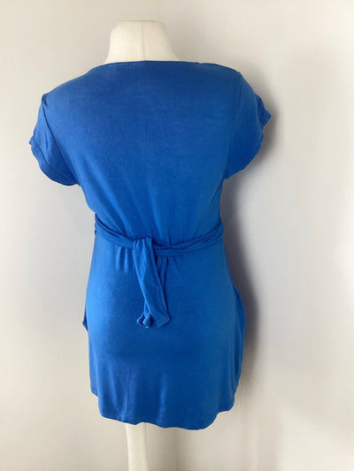 Jojo Maman Bebe blue tie-front maternity & nursing top - Size S (Approx UK 8/10)