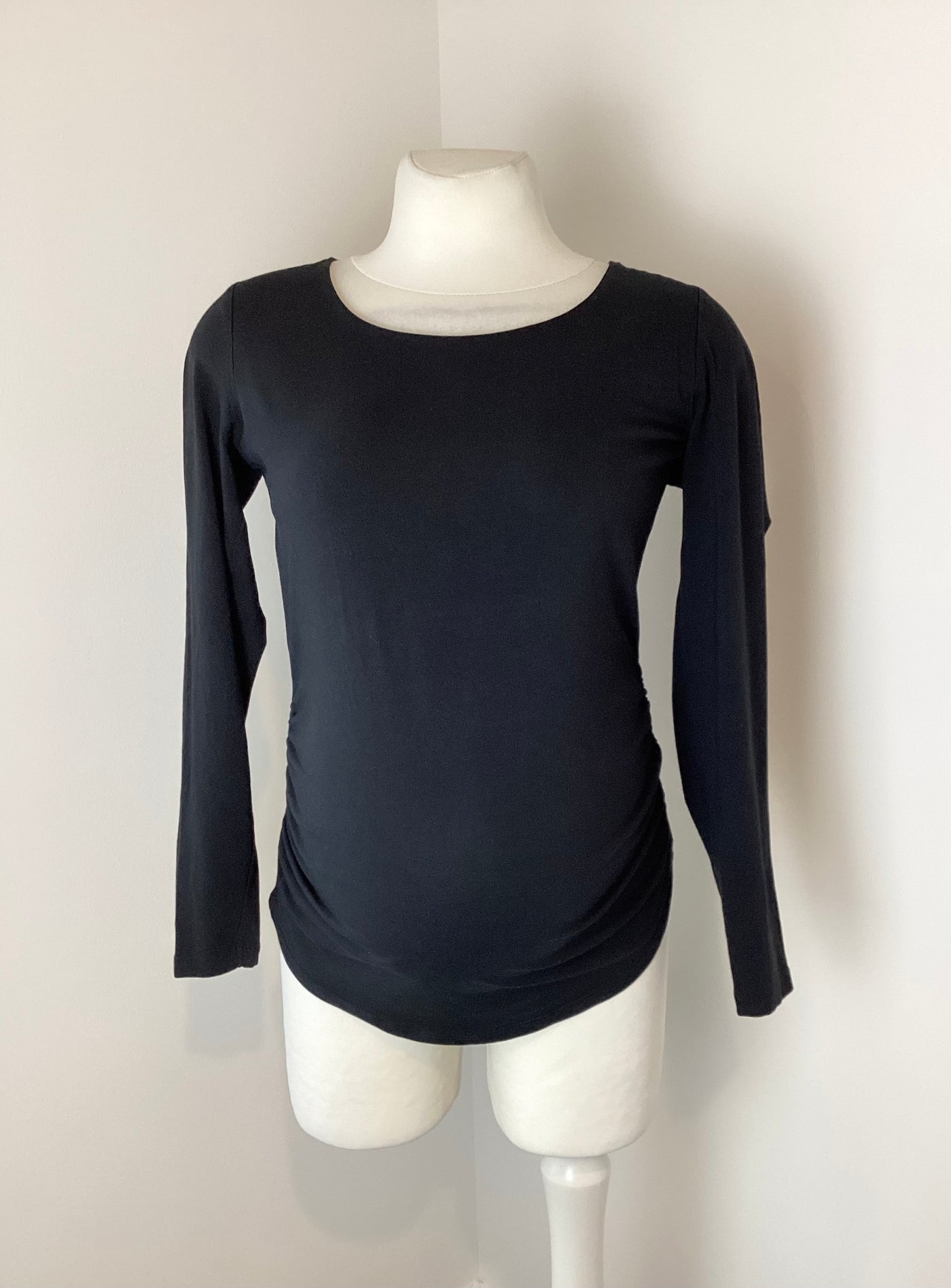 Marks & Spencer black long sleeved maternity top - Size S (Approx UK 8/10)