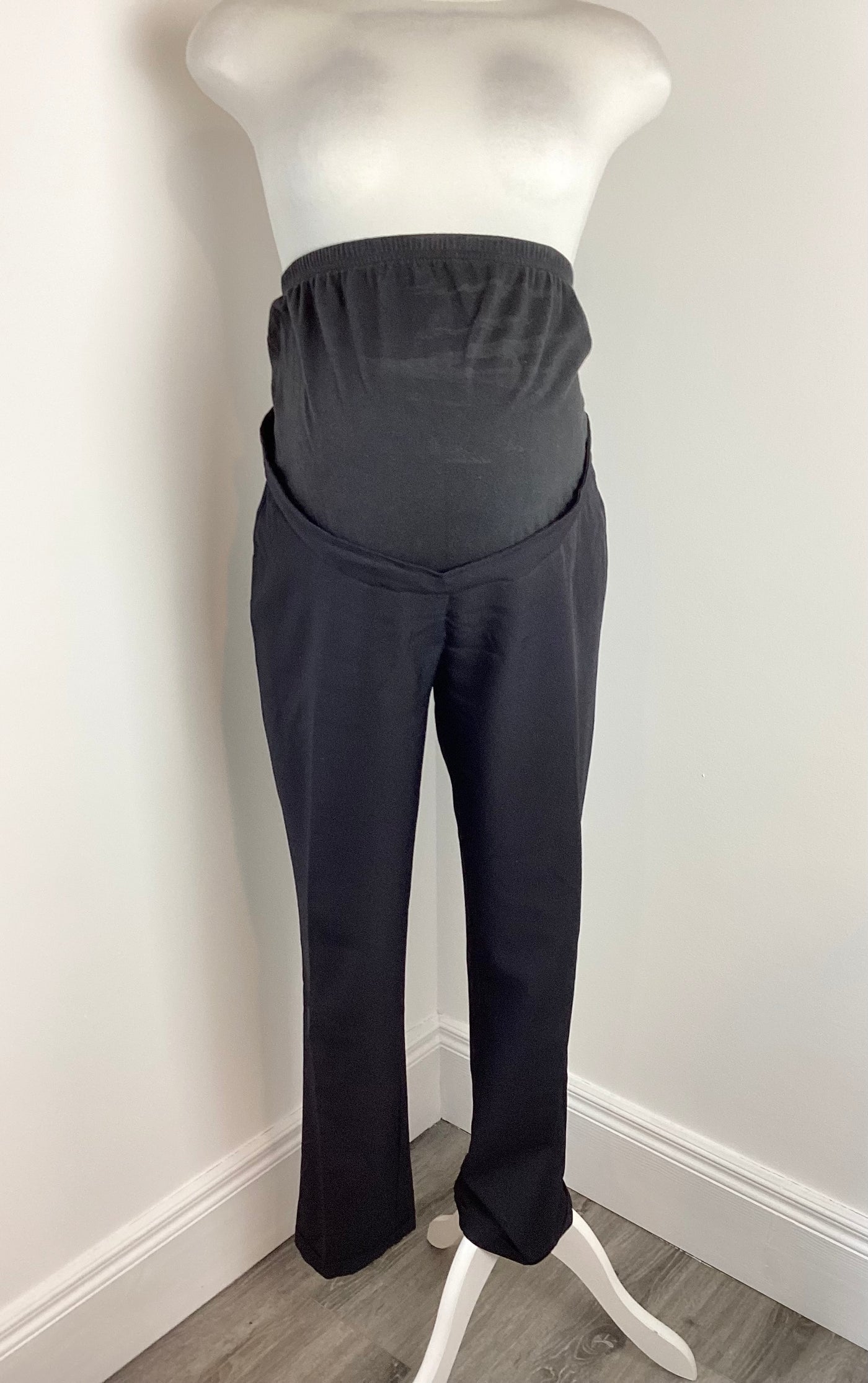 New Look Maternity black overbump trousers with turnup bottom - Size 14
