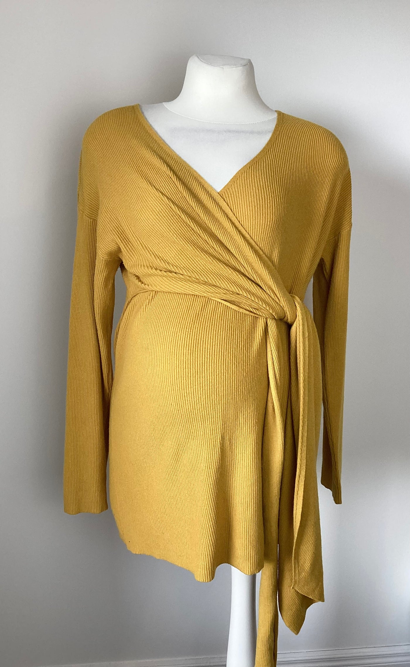 Laetitia Mem mustard long sleeved wrap around maternity & nursing jumper - Size 10/12