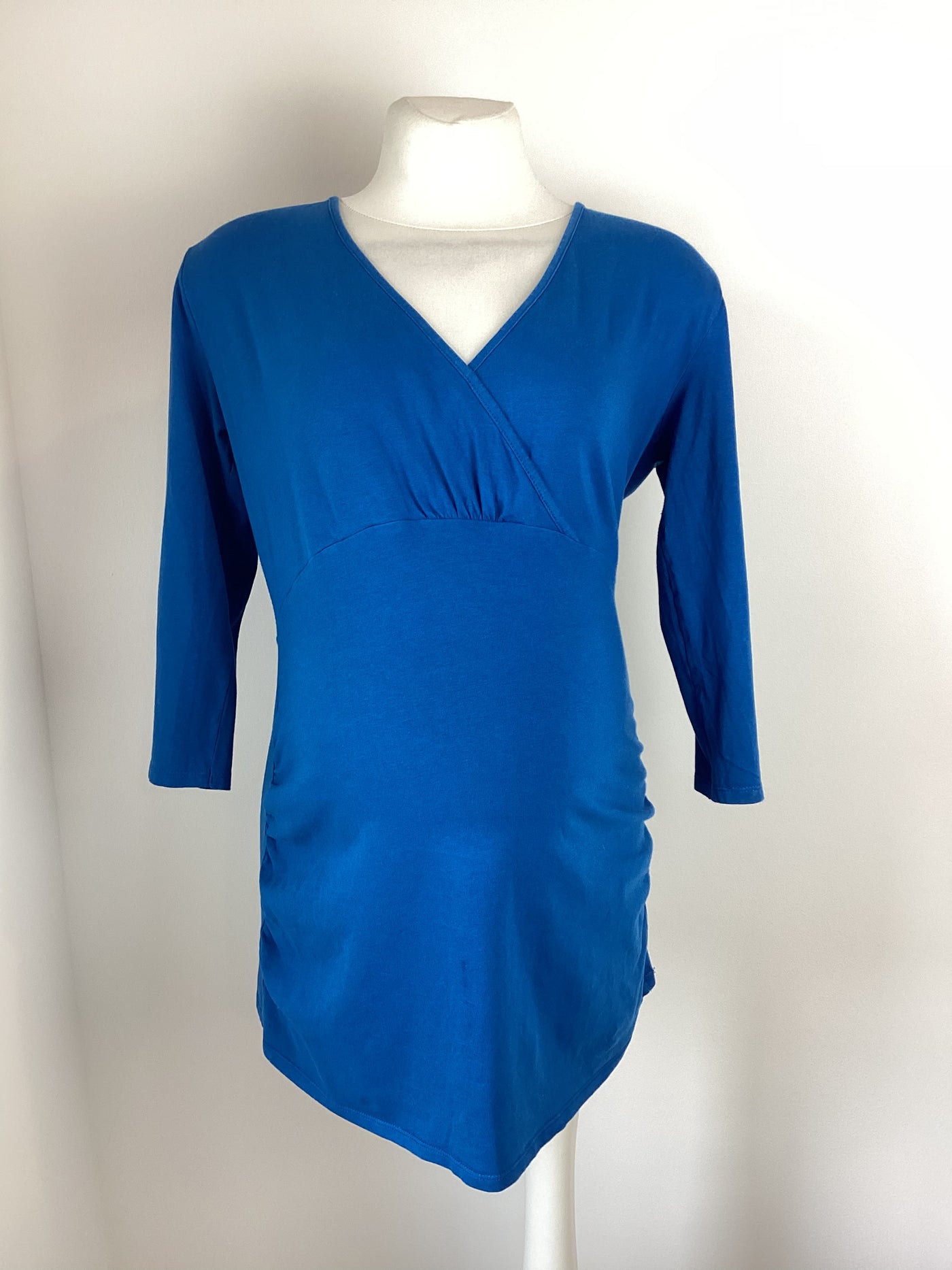 Dorothy Perkins Maternity teal 3/4 sleeve crossover front nursing top - Size 12