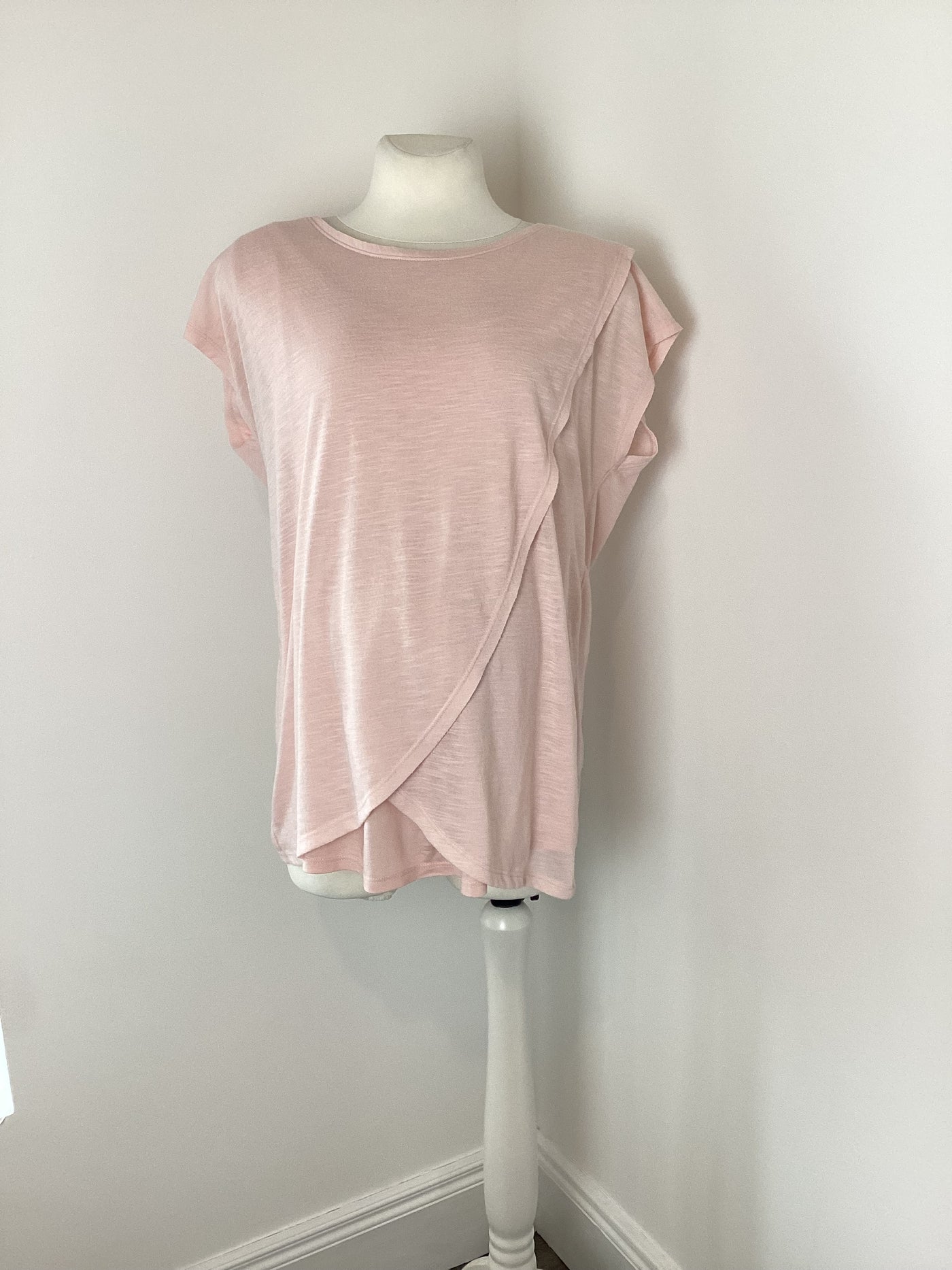 New Look Maternity light pink layered nursing top - Size 16