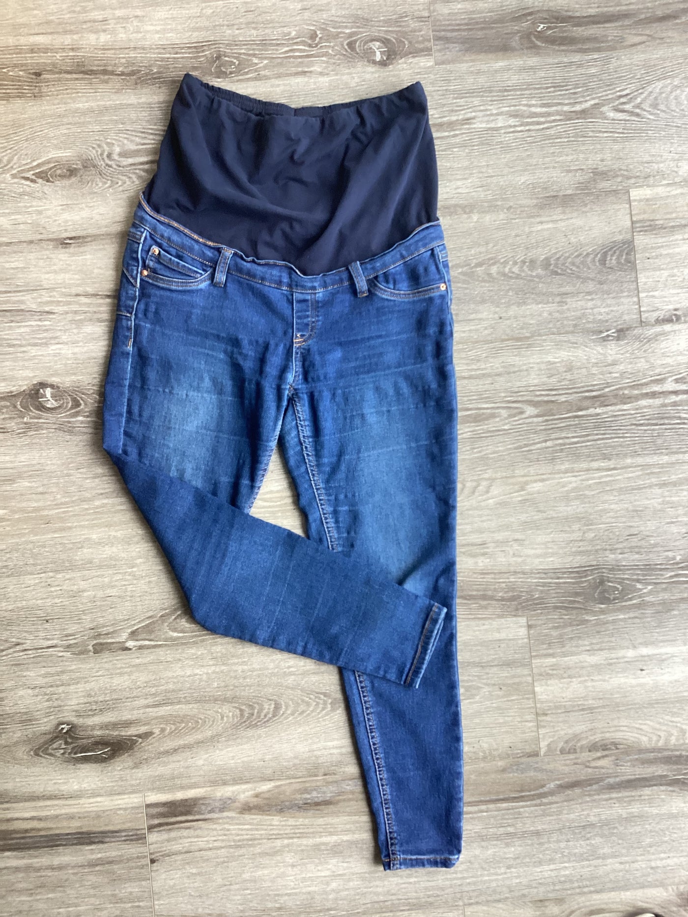 Love leggings dark blue overbump crop jeans - Size 10