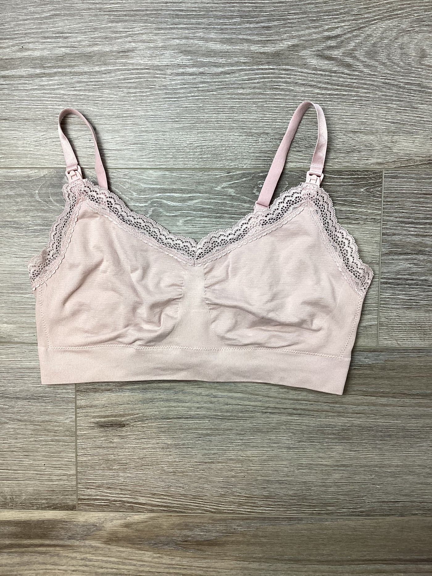 H&M Mama Blush pink nursing bra with lace trim - Size M (Approx UK 10/ –  Dress My Bump Preloved