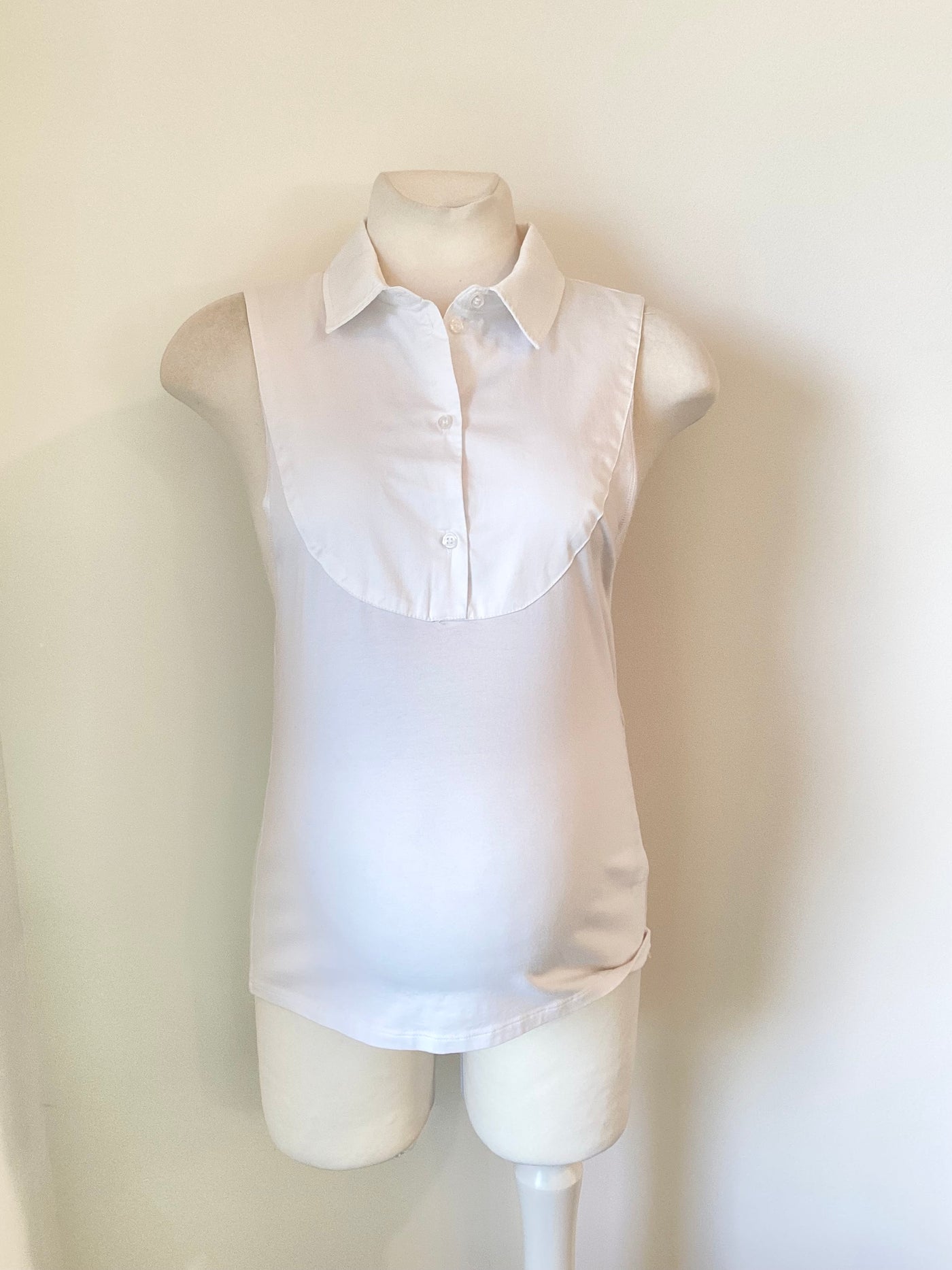 H&M Mama white sleeveless collared maternity & nursing shirt piece - Size S (Approx UK 8/10)