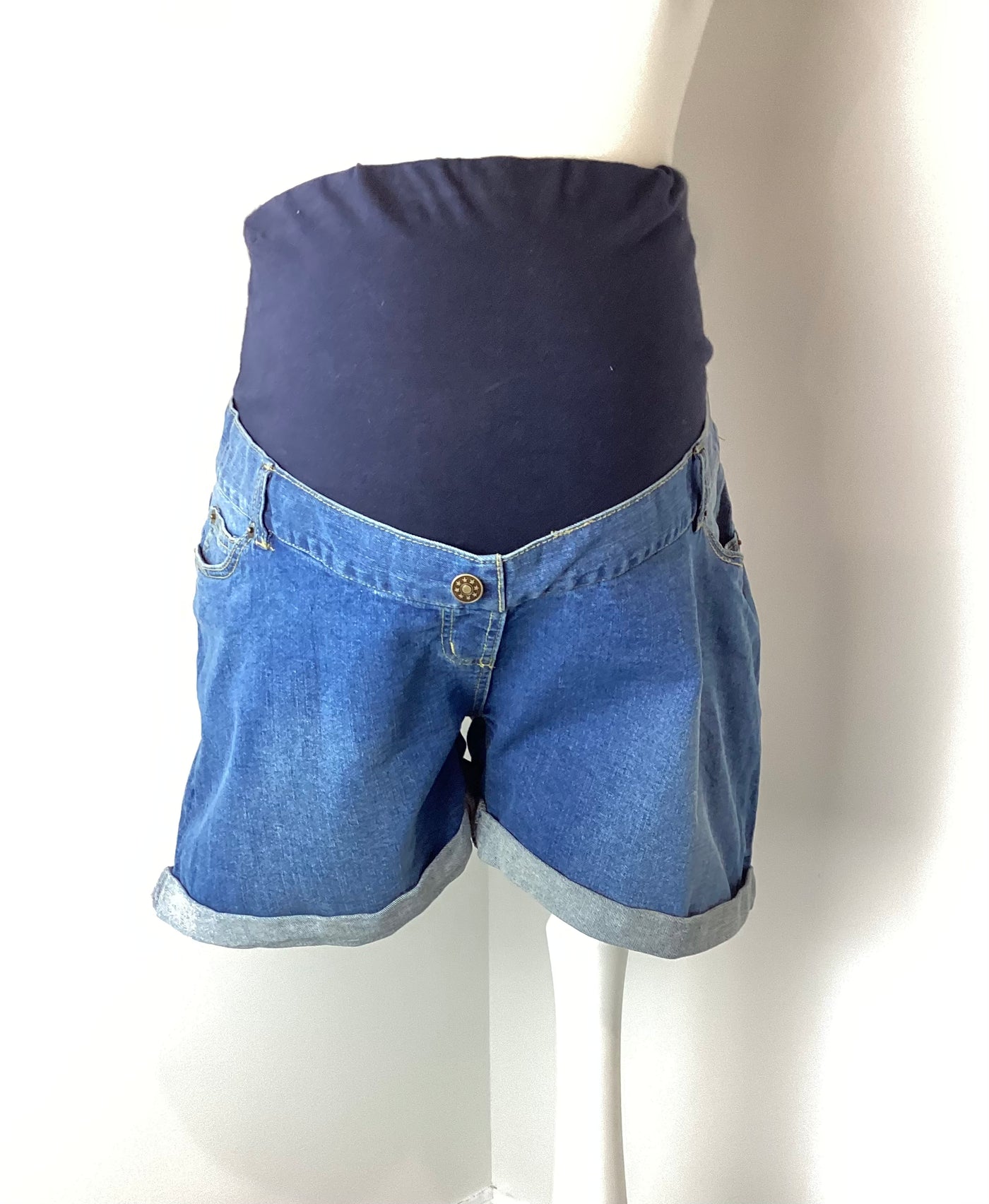 Jojo Maman Bebe blue denim overbump shorts - Size 16