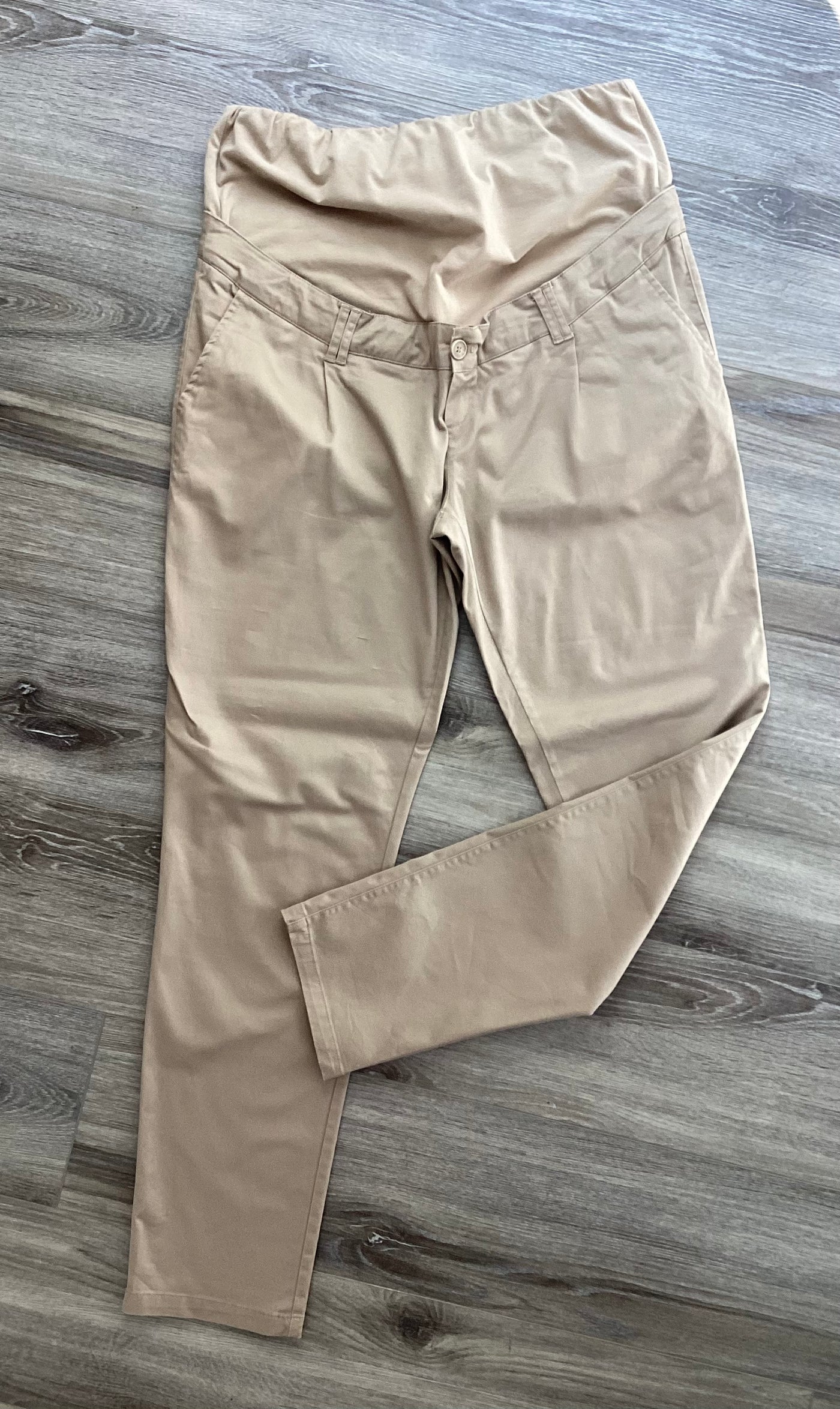 Colline Maternity camel overbump chino trousers - Size EUR 44 (Approx UK 14/16)