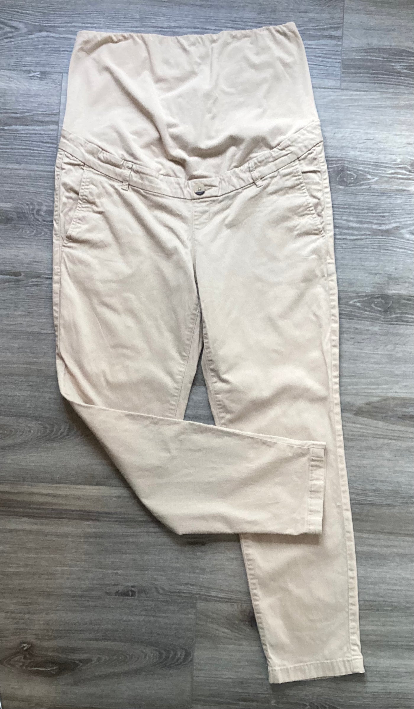 H&M Mama beige over bump chino trousers - Size 14