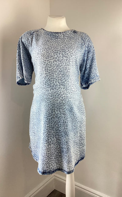 Topshop Maternity blue denim animal print short sleeved dress - Size 14