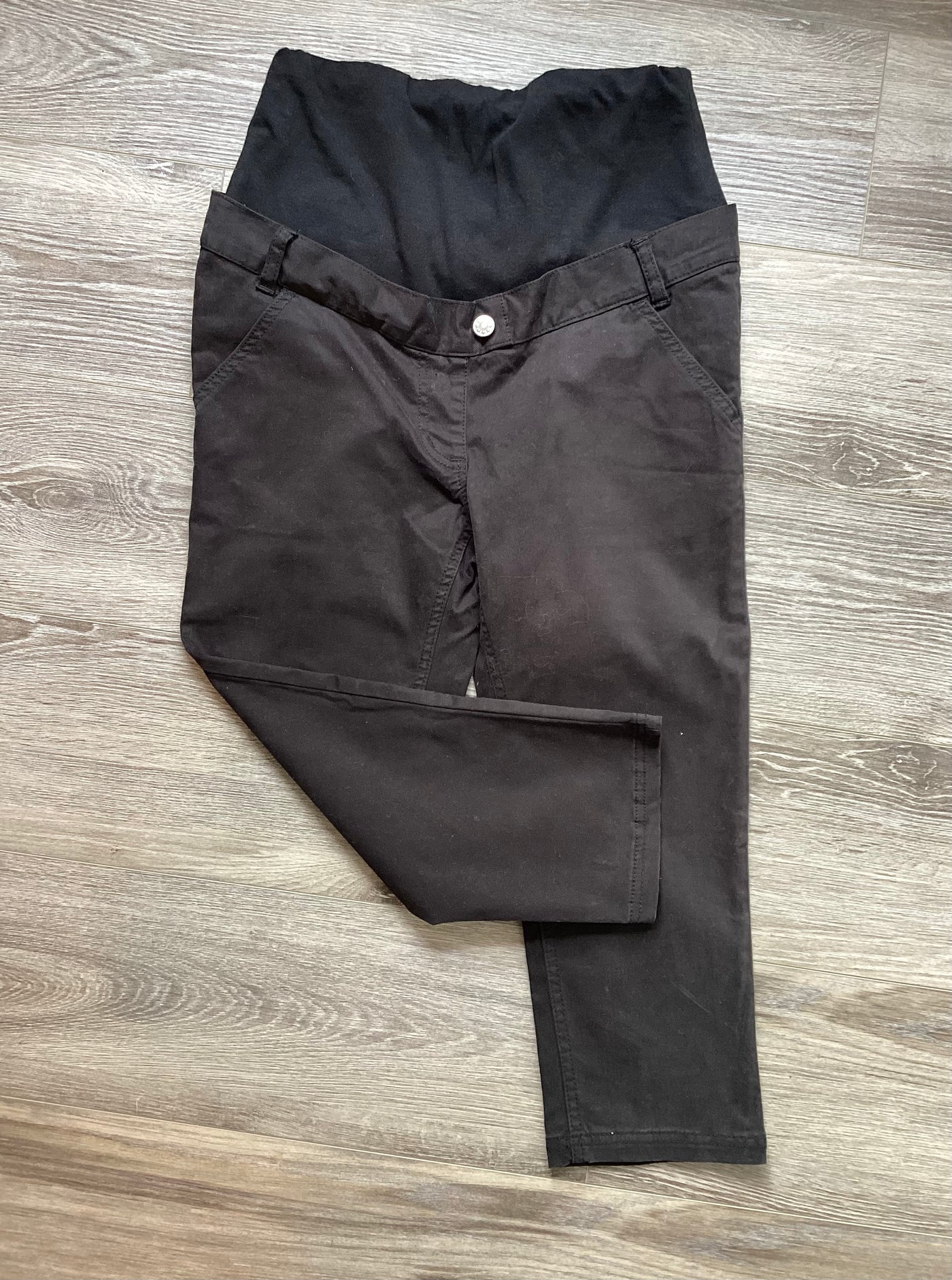 Jojo Maman Bebe black overbump crop chino trousers - Size 6