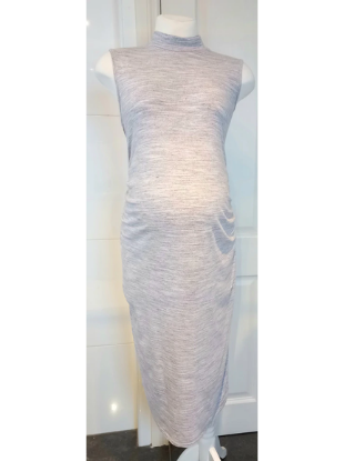 Next maternity Grey Sleeveless Turtleneck Midi Dress - Size 16