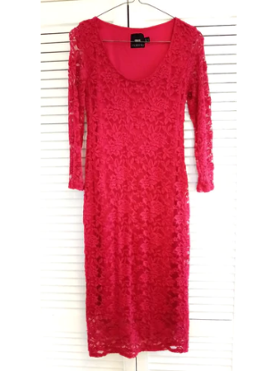 Asos Maternity Cerise Pink Lace Dress - Size 8