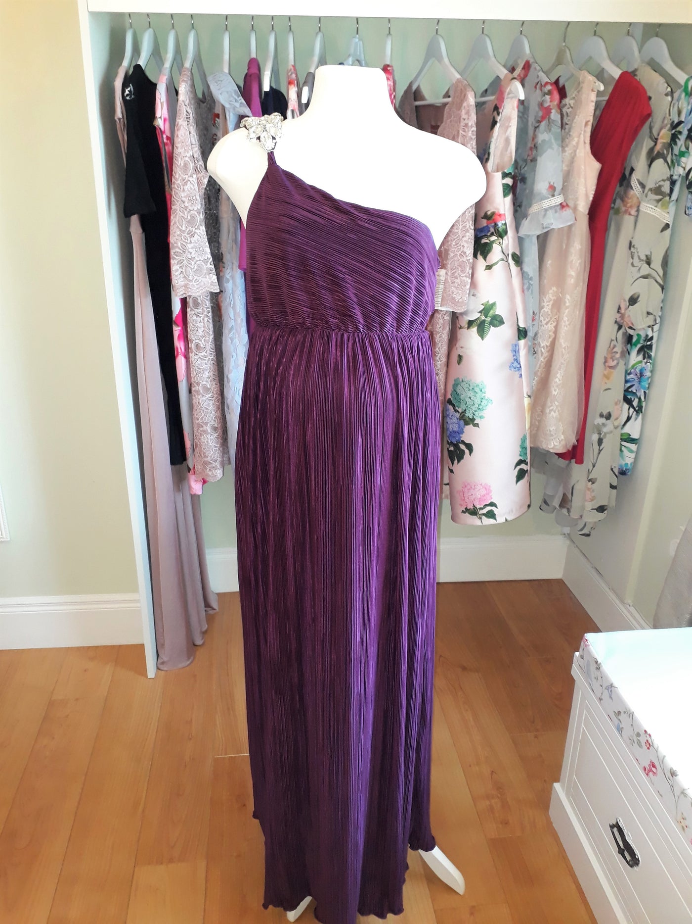Rock A Bye Rosie Plum Maxi Dress with Jewel Shoulder Strap (BNWT) - Size 14
