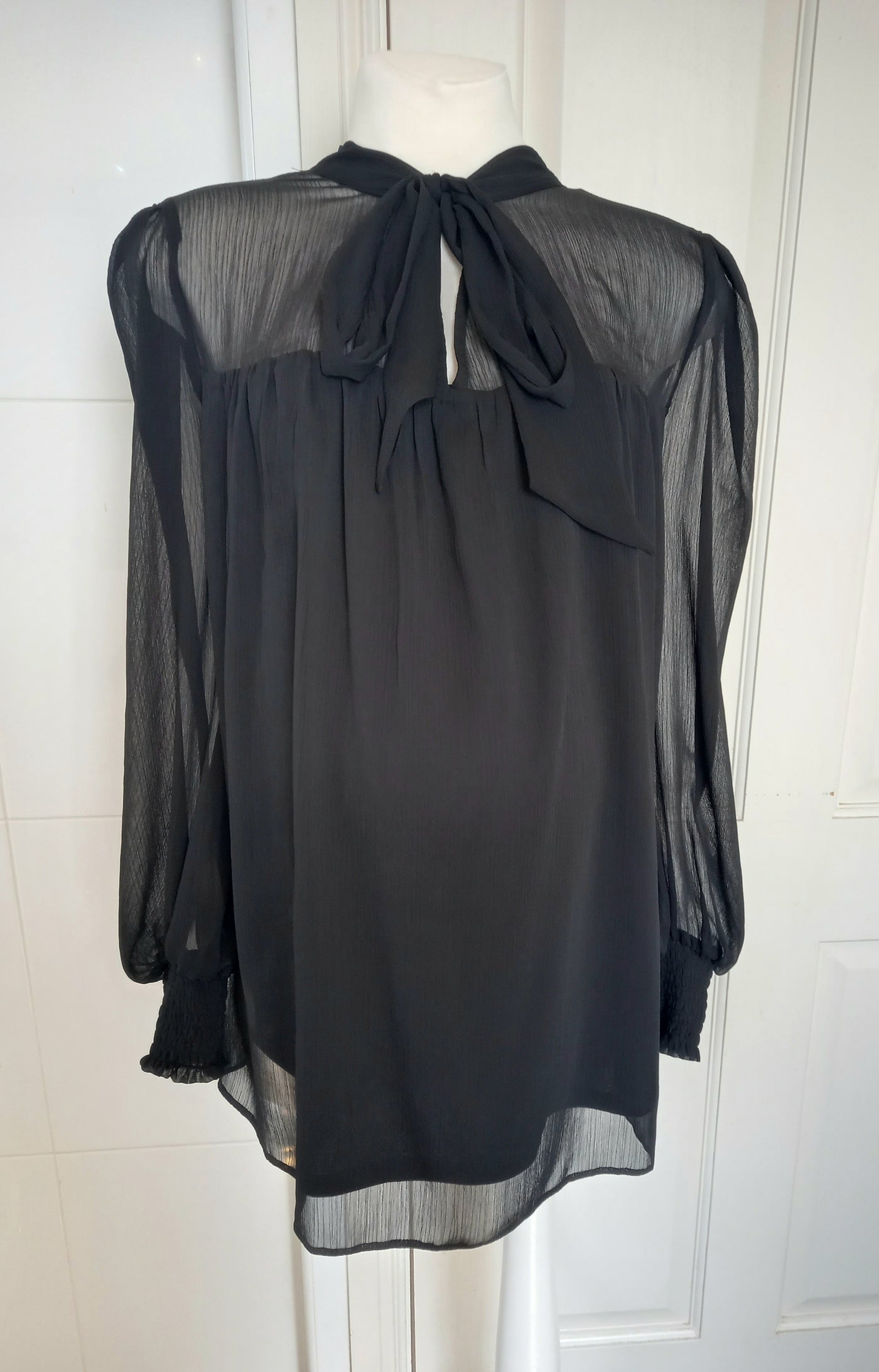 Dorothy Perkins Black Top with Neck Tie (BNWT) - Size 22