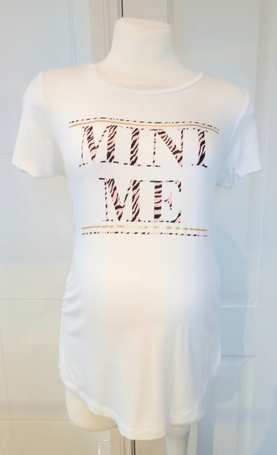 Dorothy Perkins Maternity White 'Mini Me' T-Shirt - Size 12