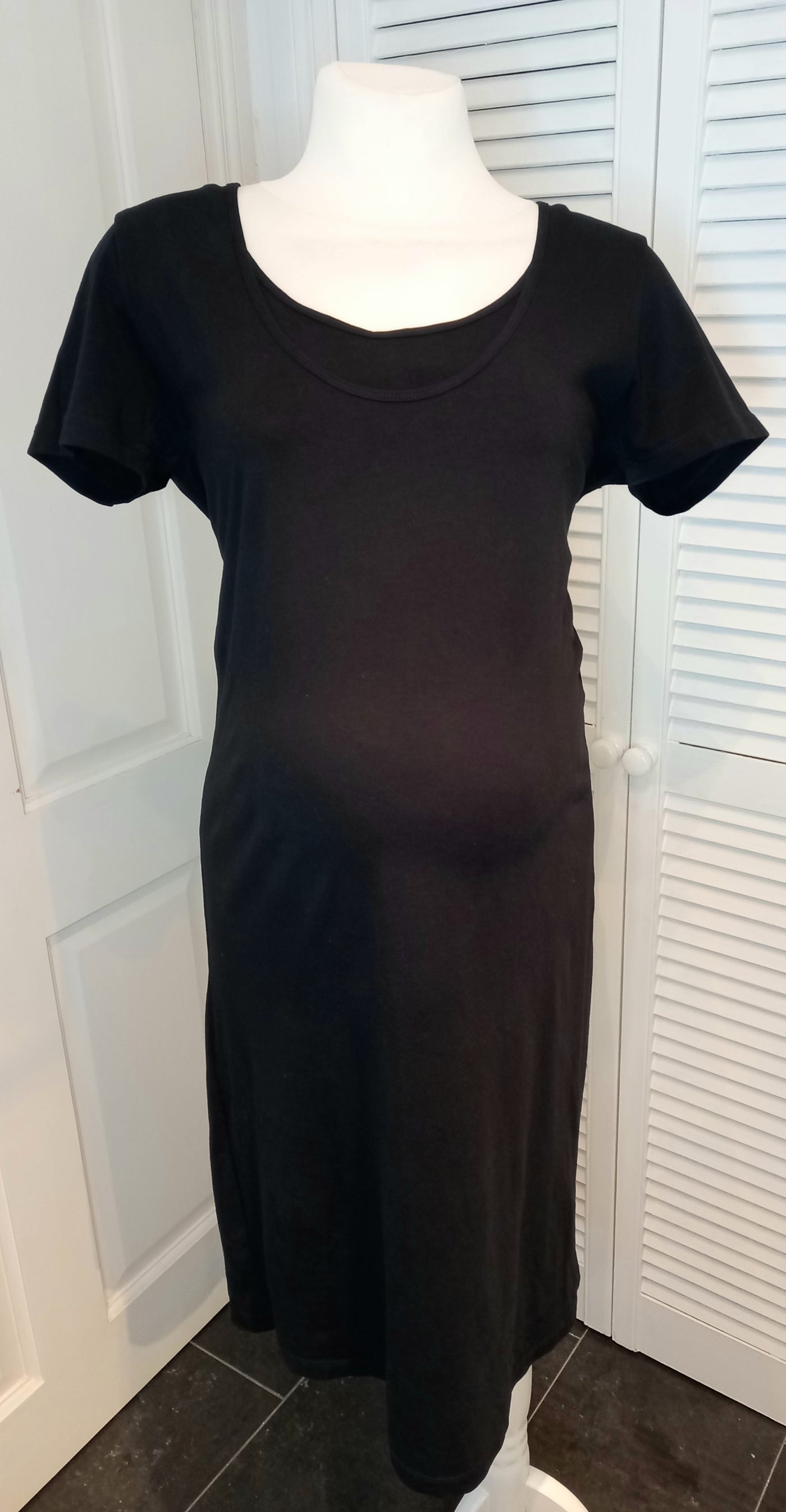 Mamalicious Black Stretch Nursing Dress - Size XL (UK 14/16)