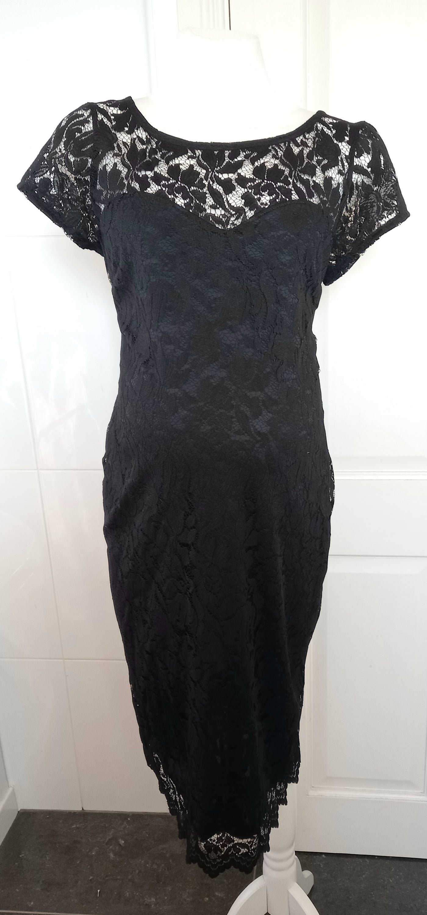 Next Maternity Black Lace Dress - Size 14