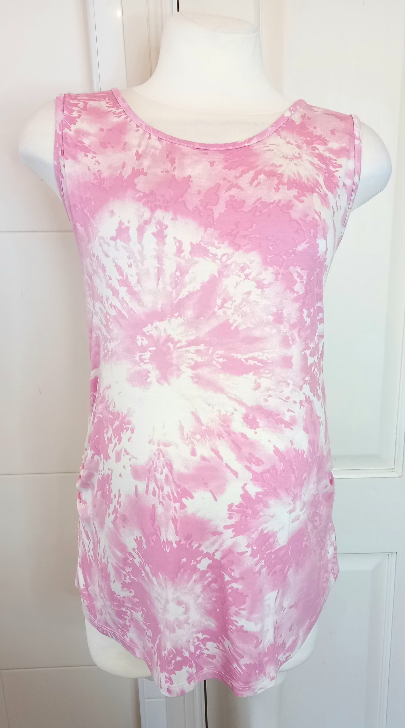 Dorothy Perkins Maternity Pink & White Tie Dye Sleeveless Top - Size 12
