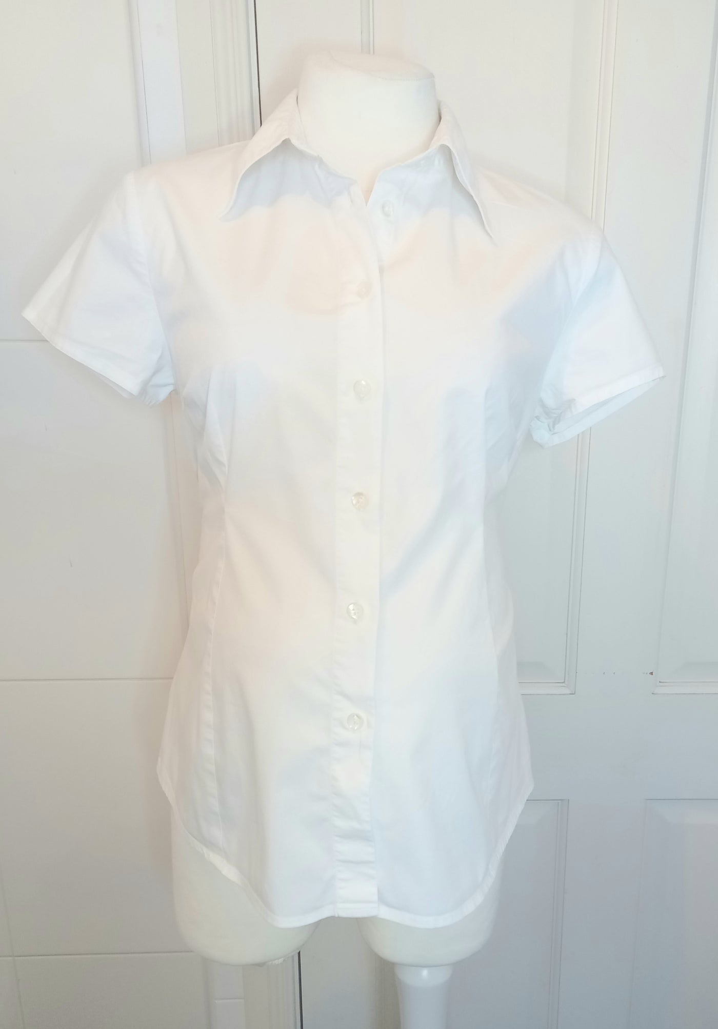 H&M Mama White Short Sleeved Shirt - Size M (Approx UK 10/12)