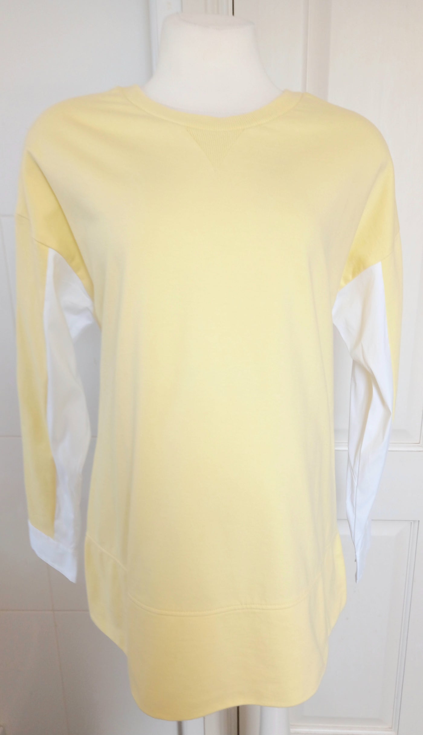 Next Maternity Yellow Jumper with White Shirt Back - Size 12
