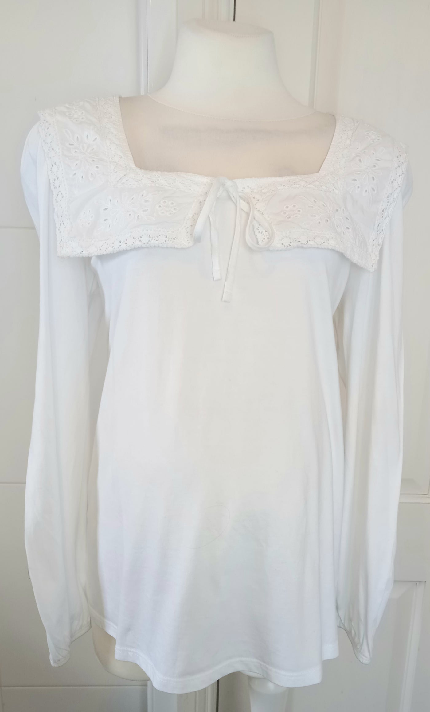 Next Maternity White Large Collar Top - Size 14