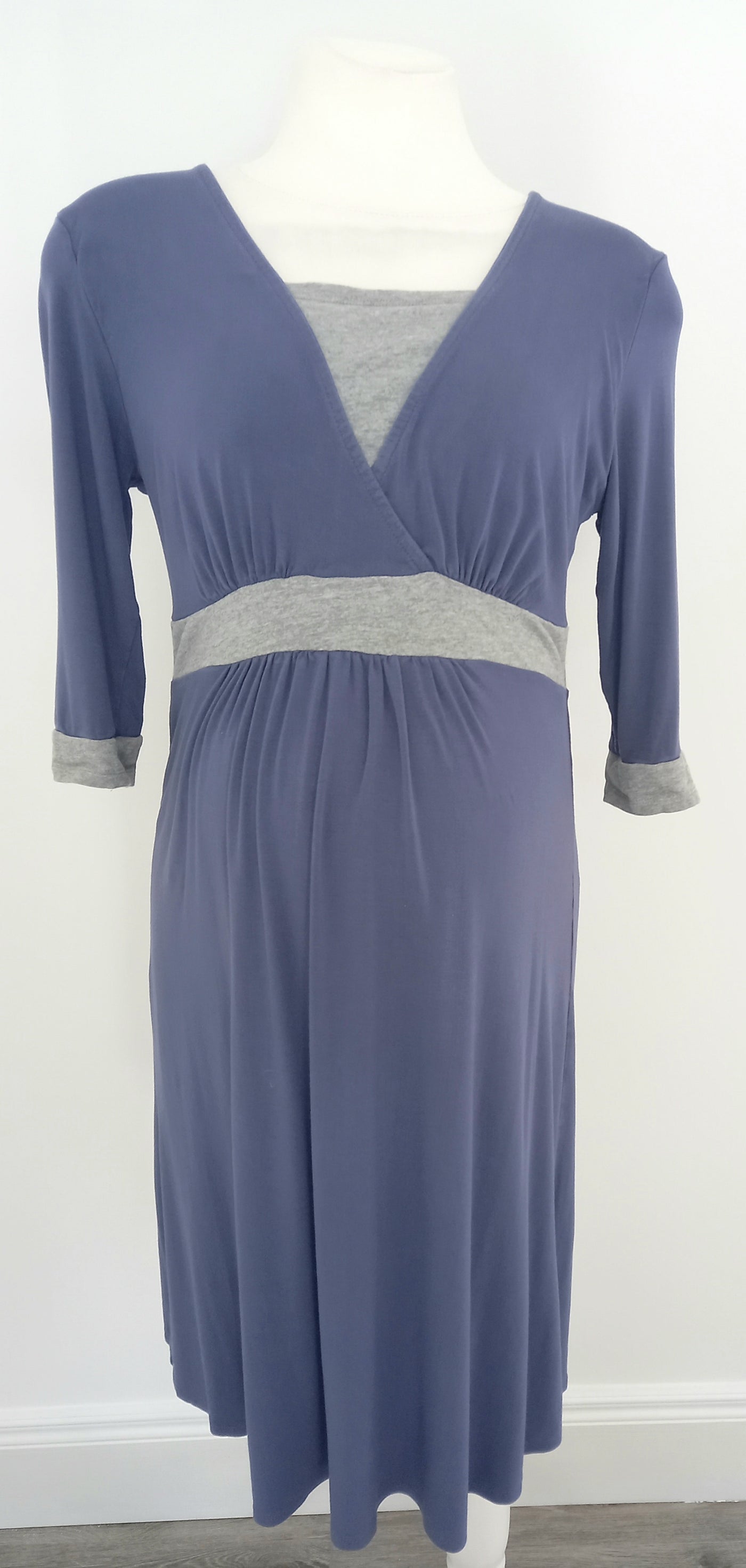 Avenue Blue & Grey Nursing Dress - Size 12