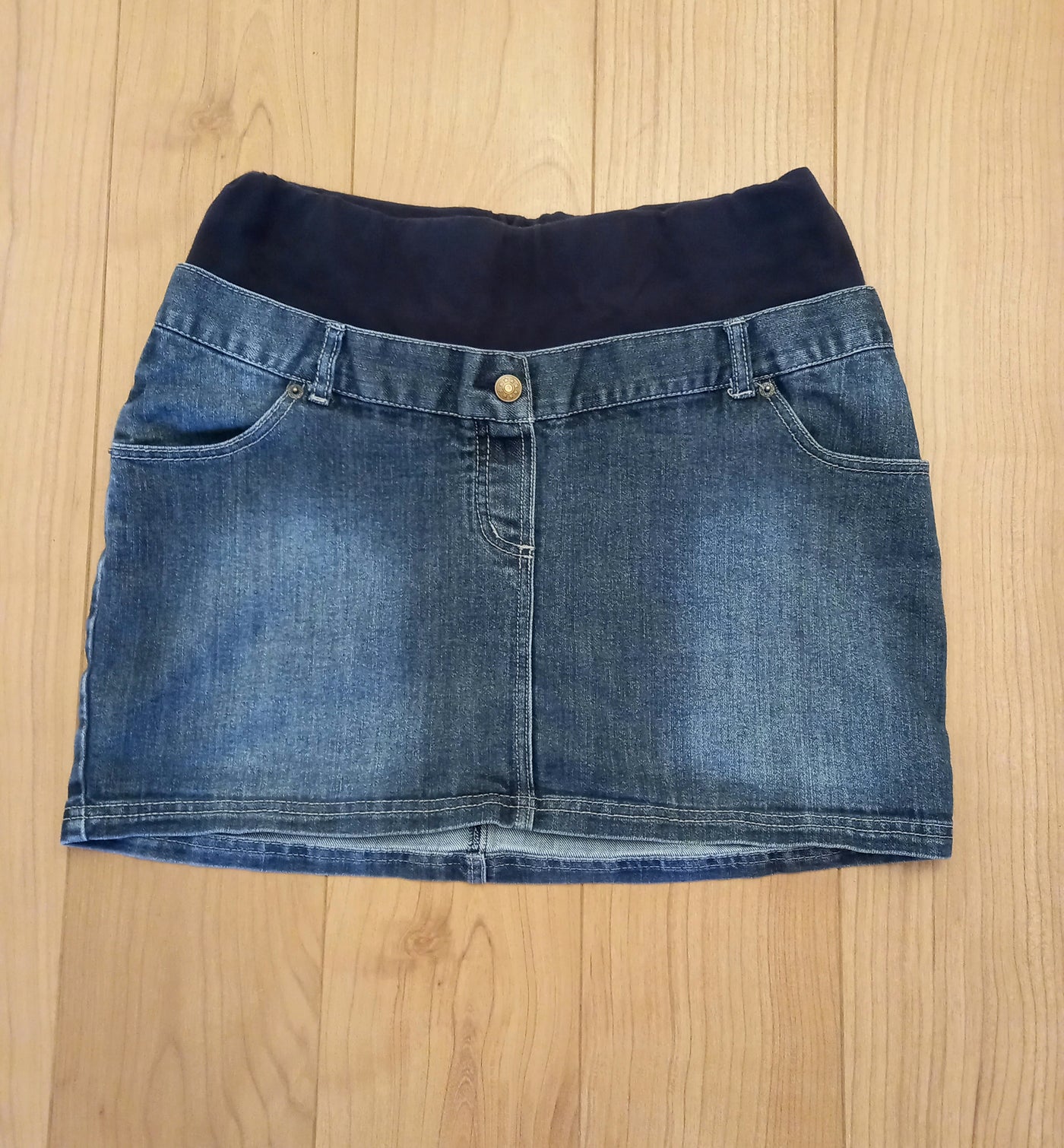 Jojo Maman Bebe Blue Denim Overbump Mini Skirt - Size 12