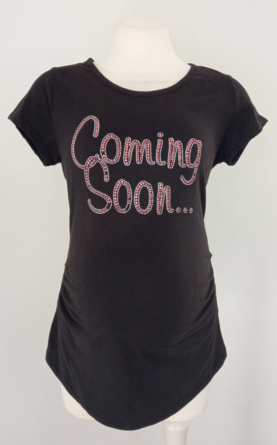 New Look Maternity Black 'Coming Soon' T-Shirt - Size 12