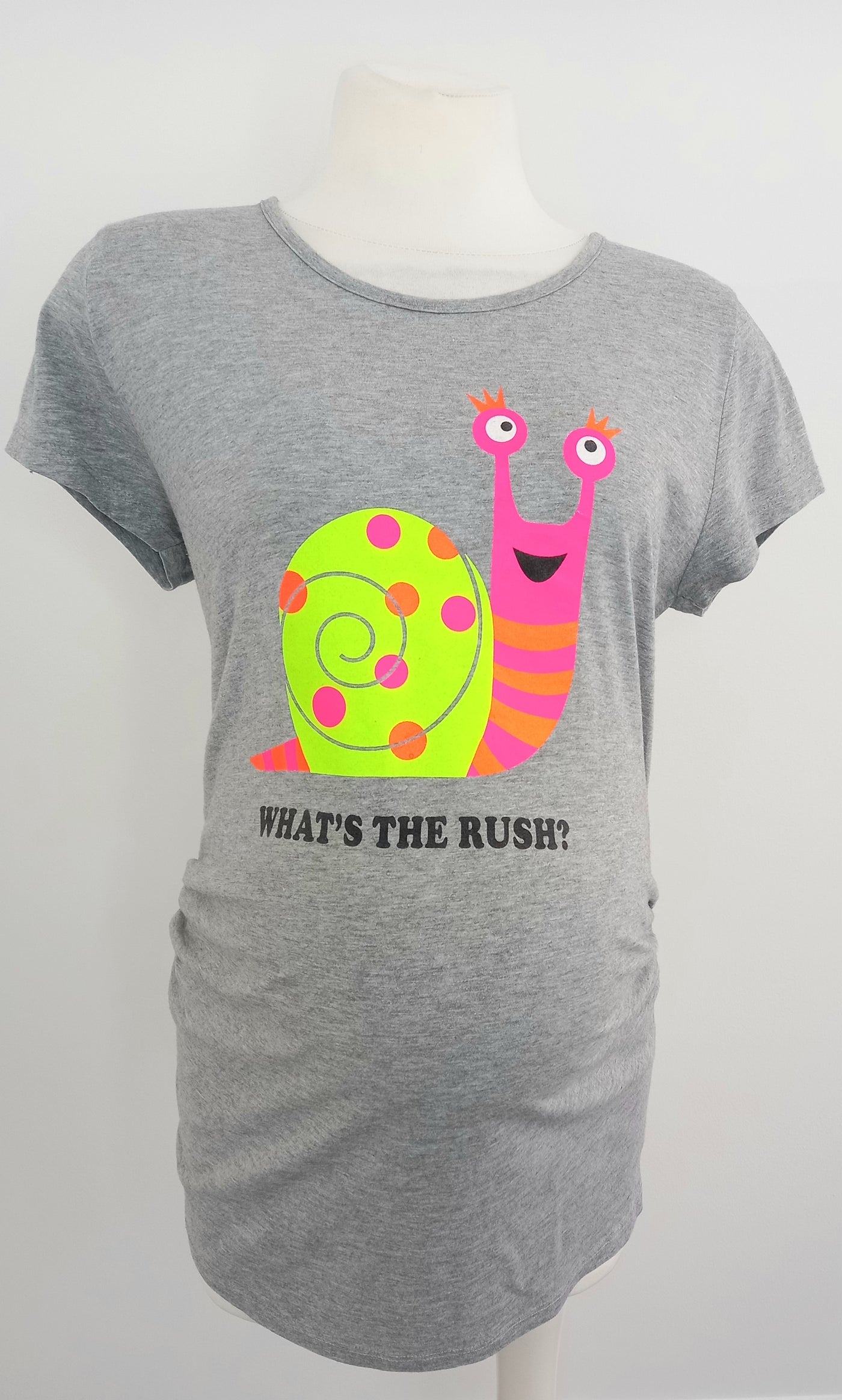 New Look Maternity Grey 'What's The Rush' T-Shirt - Size 16 (more like size 12/14)