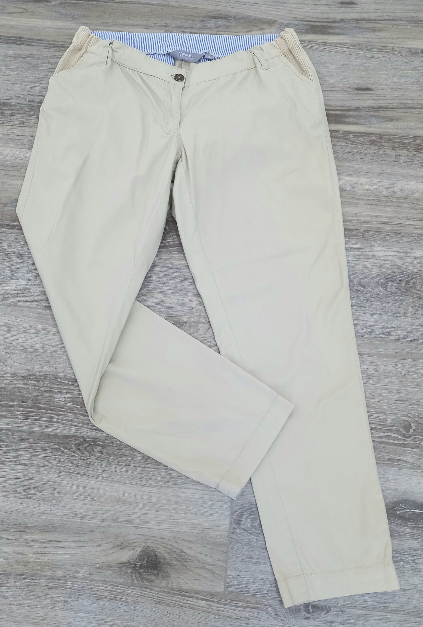 New Look Maternity Stone Chino Style Trousers - Size 12