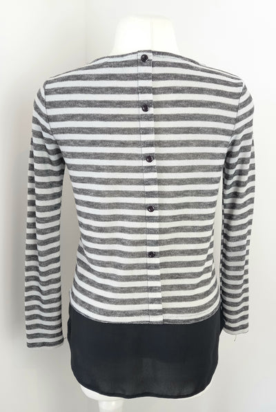 Dorothy Perkins Grey Striped Top with Black Shirt -  Size 8 (would suit size 8/10)