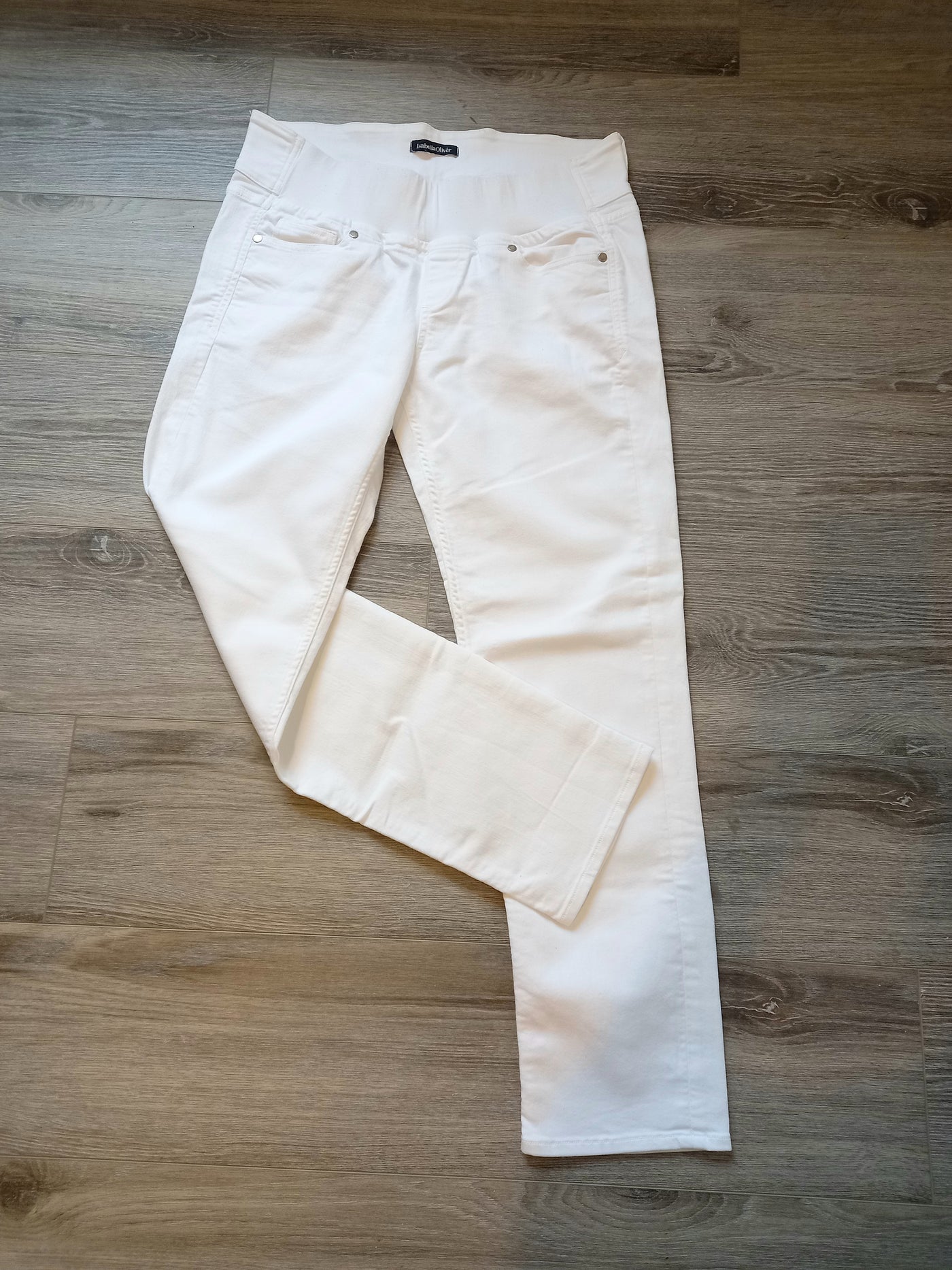 Isabella Oliver White Underbump Jeans - Size 27L  (Approx UK 10)