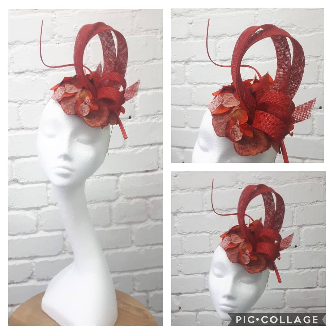 Red Petal Fascinator by Red Thread - One Size
