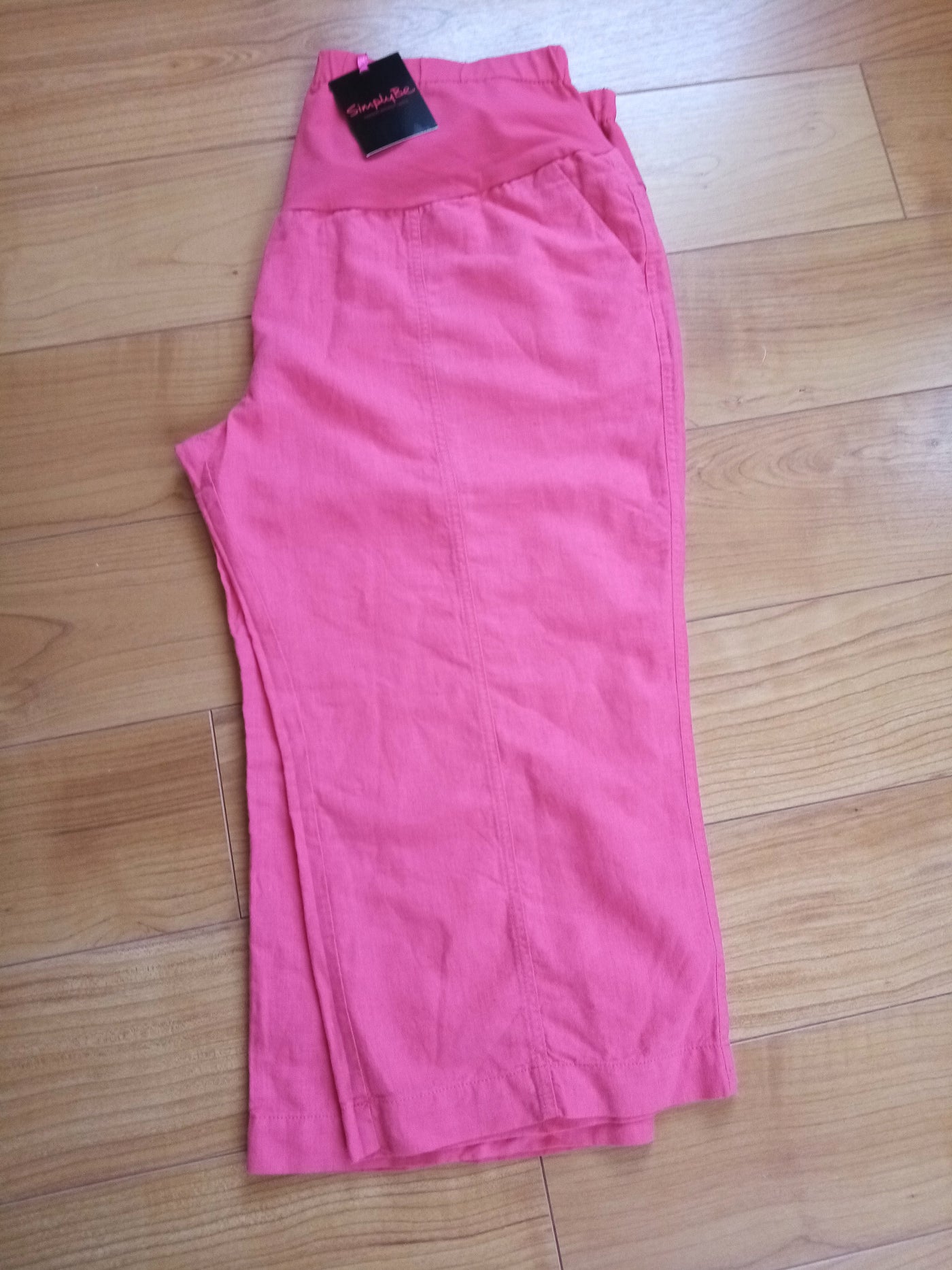 SimplyBe Maternity Coral Crop Linen Trousers (BNWT) - Size 20