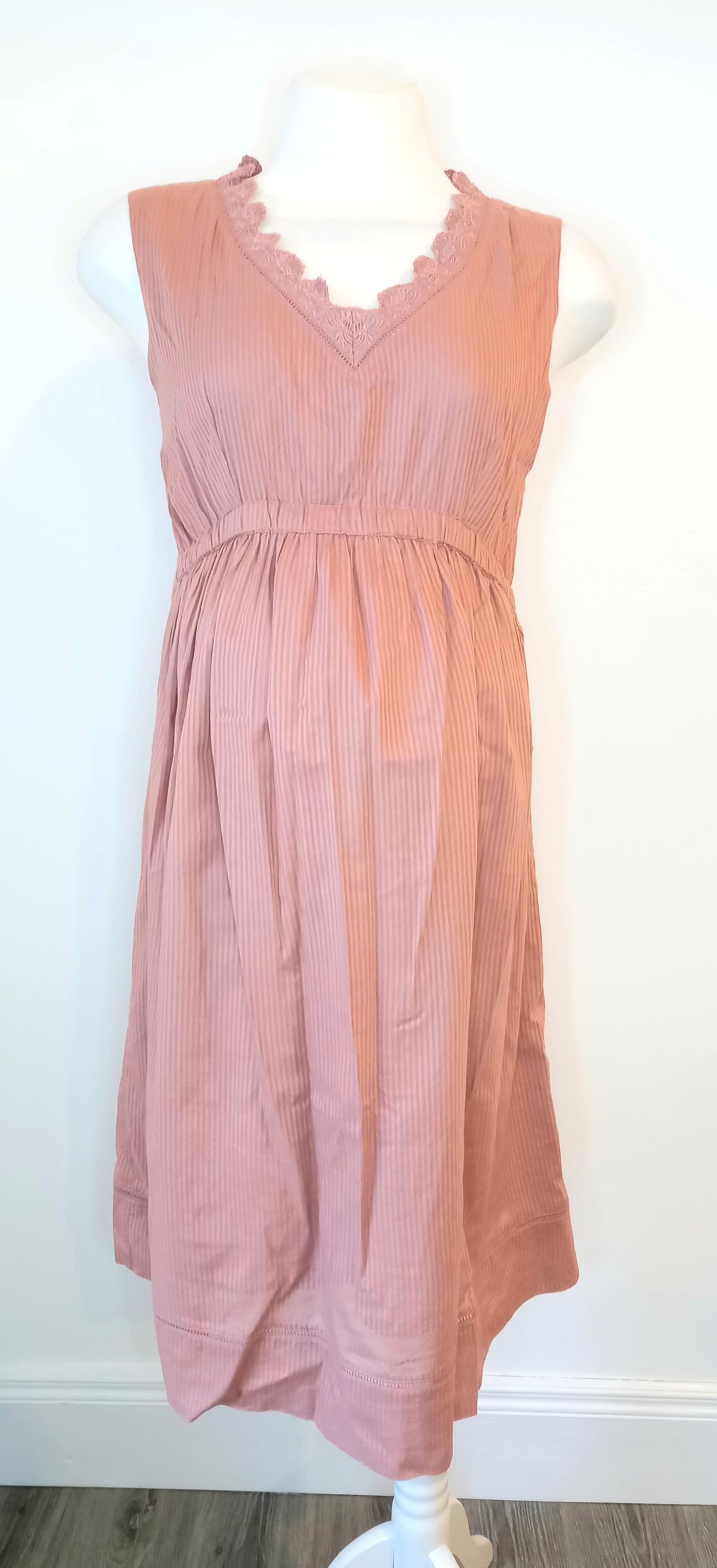 Colline Maternity Dusky Pink Sleeveless Dress - Size EUR 40 (Approx UK 12)